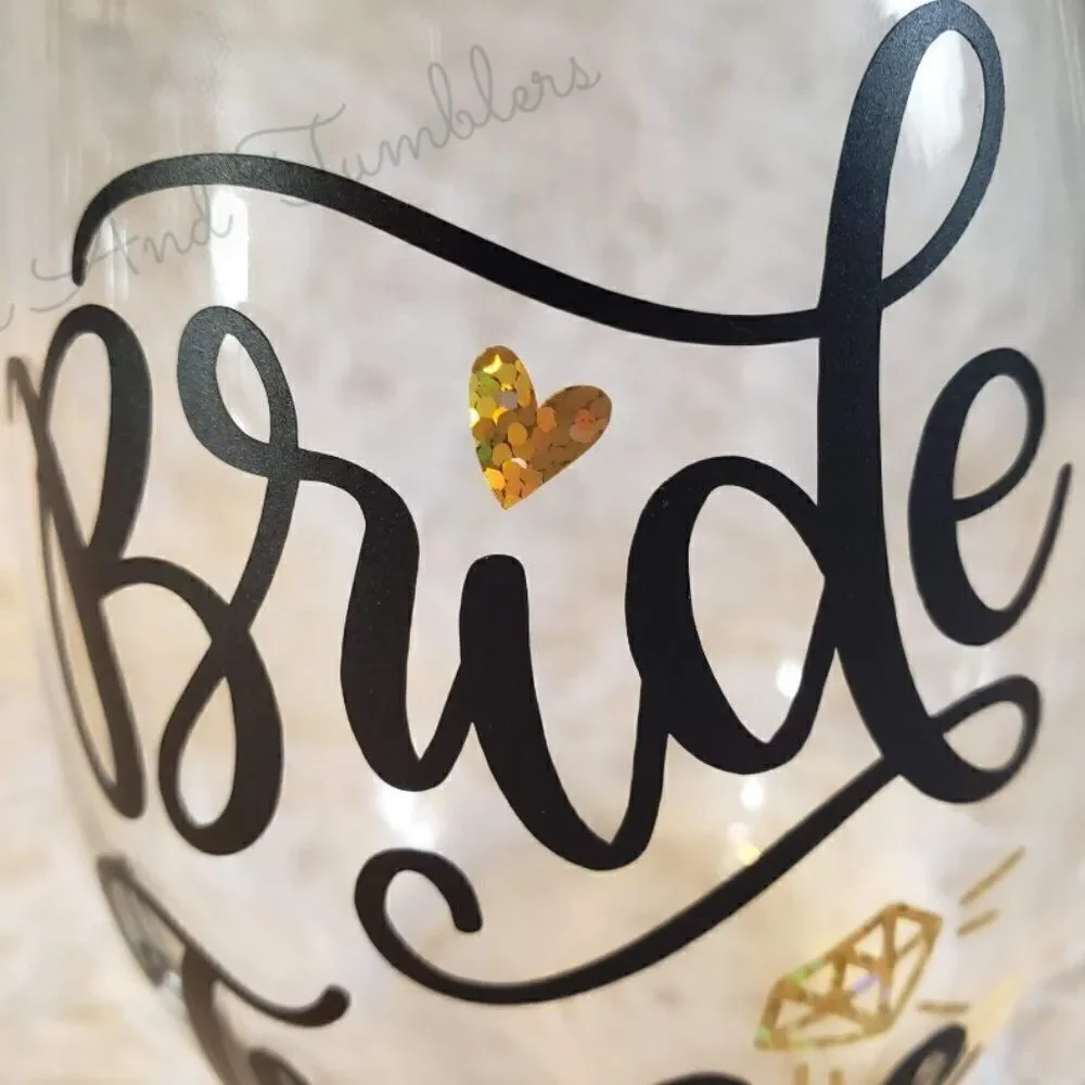 Set of 2 Bride Tribe 21oz Stemless Wine Glasses